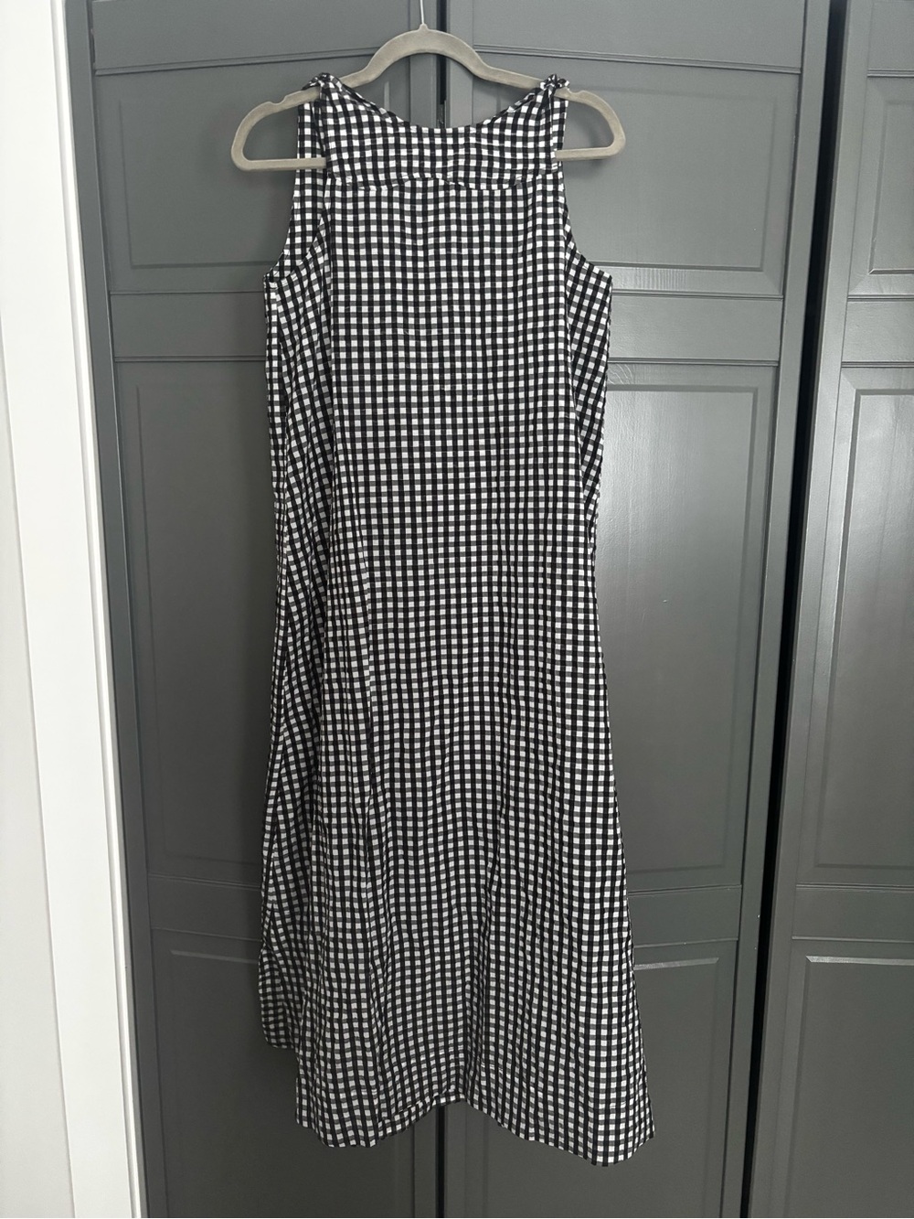 Ganni Black and White Gingham Dress